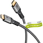 goobay HDMI 2.1-Kabel   Ultra High Speed  mit Ethernet   UHD-Aufl sung 8k 4k 120 Hz und 60 Hz   vergoldeter Stecker   verhindert Korrosion   f r Gaming oder Video-Streaming   Grau 652635 Meter