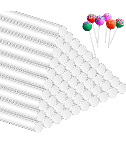 50 Stück Acryl Rundstäbe Transparent - 4mm × 15cm Für DIY & Süßigkeiten