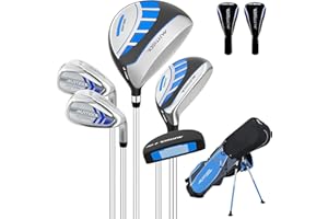 XDriveMax 5/6 Pieces Junior Golf clubs, Golf Set (5-8)(9-12)(12-14) Includes Stand Bag, 1# Drive, 5# Hybrid, 6/7#, 9/P# Irons and Putter Right Hand