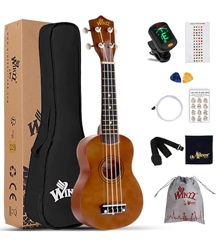 Ukulélé Soprano 42 Cm Pour Enfants - 4 Cordes Nylon, Médiator | Jouet Éducatif Jaune