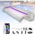 LONGRUN Waterval-set, 60 cm, 304 roestvrij staal, watervalfontein met RGB Bluetooth LED en afstandsbediening, breedte 31 cm