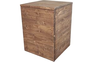 TOTAL WOOD 2012 Cassapanca Contenitore Baule in Legno Interno Esterno 45x45x60 cm imprengato Noce Scuro Anche su Misura