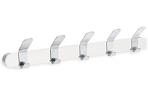 Blomus 63264 Coat Rack,5 Hook, White VENEA