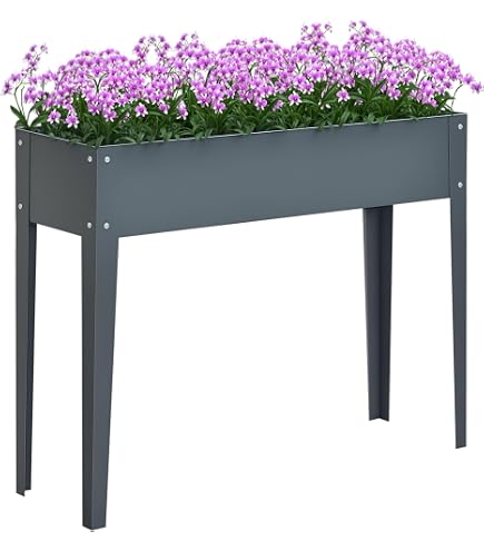 Fioriera Modulare Da Giardino Gecheer – 4 Pannelli In PP Grigio Chiaro, 43,5x43,5x43,5 Cm, Con Effetto Rattan