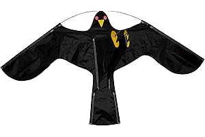 HOME>IT HOME It® Spaventapasseri con palo telescopico da 4 m – Falco realistico in nylon e carbonio con picchetto in acciaio