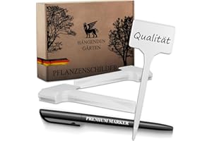 ‎R&M ORIENT R&M Orient 30er Set Pflanzenschilder mit Marker – 15 cm lang Kunststoff Pflanzenstecker Stecketiketten Kräuterschilder für Beet Garten Blumen Kräuter Pflanzen – Wetterfest Wasserfest (Weiß)