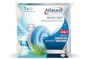 Ariasana Aero 360 Ricarica TAB Cascata di Montagna per dispositivo Aero 360° kit, Assorbi umidità al profumo naturale contro umidità e cattivi odori, Ariasana ricarica TAB 1 da 450g