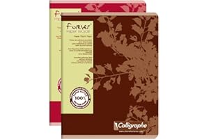 Calligraphe 17105C Quaderno a Punto Metallico Forever (Marchio Clairefontaine) 17X22 Cm, 96 Pagine a Quadretti Piccoli, Carta 100% Recyclé 70 G, Copertinariciclata, Colori Casuali