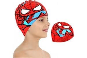 FXFOOT Gorro de Natación para Niños, Gorro de Natacion de Silicona, Unisex Gorro de Natación, Gorro de Piscina para Pelo Largo, Gorro Natación Silicona, Impermeable Elásticos y Cómodos Gorro Piscina Niño