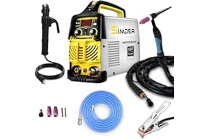 S SIMDER SSIMDER Tig Welder TIG-200 220V TIG Stick 2 in 1 Welding Machine MMA Arc Welding DC IGBT Inverter TIG Welder Welding Machine for Metal Fabrication/Automotive/DIY/Workshops