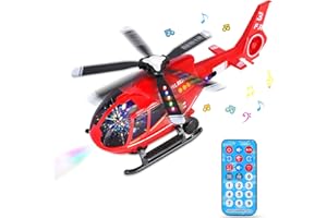SHANNA Jeu pour VéHicule AéRien,Télécommande Infrarouge de Jouet hélicoptère, Avion Car Toy avec Ensemble Jouets éDucatifs pour VéHicules, avec Les lumières LED et la musiquepour Enfant (Rouge)