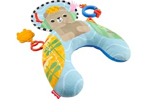 Fisher-Price Sensory Adventures magkileksak för baby | Stöd för magläge, länkbar bitring och skallra, nyfödda 0+, JHB44