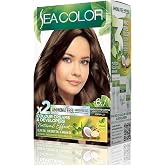 SEA COLOR Non-Ammonia, Vegan, Natural, Nourishing Permanent Hair Dye 100% White Closure (1 PACK 2 x 50 ml Dye & OXIDANT) (Chocolate)