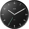 ZEON Round Analogue Wall Clock, Easy to Read Black Wall Clock for Living Room, Kitchen, Bedroom & Office, 30cm Diameter, CE4553