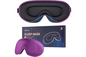 FINVIZO Schlafmaske Augenmaske für Frauen Herren Seide weicher Schaumstoff komfortable Schlafbrille Augenabdeckung Augenbinde in der Nacht Block Out Licht für Reisen Yoga Nap, Violett