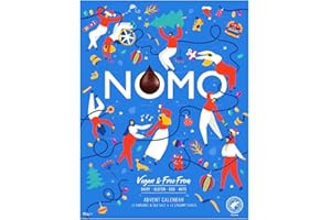‎NOMO NOMO Adventskalender Schokolade - Vegane Weihnachten & ohne Allergene - Laktosefrei, Glutenfrei, Eifrei und ohne Nuss - 96g - zertifizierter Kakao, Chocolate Gift - 100% Vegan, 100% Geschmack