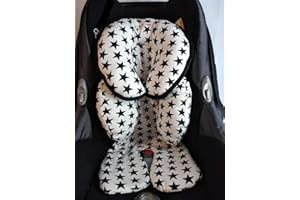 moon-bebe Reductor Universal MaxiCosi, Silla de Coche y de Paseo(blanco con estrellas negras)