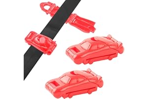 QOPAHI Seat Belt Clips Car-Shaped Seatbelt Adjuster, Seat Belt Stopper Car Seat Tool Make You Comfortable, Universal Seatbelt Clip for Adults/Kids/Short People to Relax Shoulder Neck, Red(2 Pack)