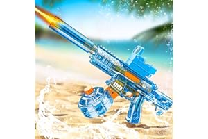 FUNGENETEC Pistolet a Eau électrique, Pistolet à Eau Automatique Grande capacité, Longue Portée Water Gun Pistolet Jouet d'eau pour Enfants et Adultes Le Jardin d'été Piscine Plage(UMP45 Bleu)