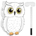 Aoriher Owl Pinata with Confetti Blindfold Pinata Stick Pinata Set White Nival Owl 3D for Forest Party Decoration Supplies Wizard Animal Owl Shower Game Birthday