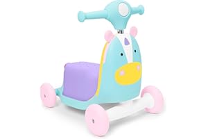 Skip Hop Zoo 3 en 1 Ride On Licorne - Trotteur Musical - Trottinette Évolutive Bébé - Chariot, Siège & Trottinette - Enfant 10 mois et plus - Le Compagnon Évolutif de Votre Enfant