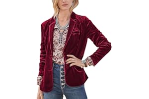 MINTLIMIT Blazer da donna casual in velluto con risvolto dentellato bottone frontale giacca a maniche lunghe giacca cappotto blazer