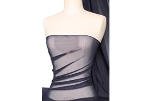 Premium Quality Power Mesh Net Fabric | 4 Way Stretch Sheer Dance Wear Material | Matching Shades in Lycra | 50+ Colours in Stock | Sold by The Metre | by Tia Knight (Dark Navy, 1 Metre)