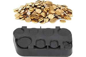 Gedourain Car Coin Holders Coin Dispenser, Space Saving Euro Coin Storage Box Black for Taxi Bus Priced Ship