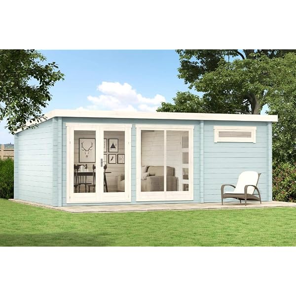 Alpholz Gartenhaus Narvig A Aus Massiv Holz Geratehaus Mit 40 Mm Wandstarke Garten Holzhaus Inklusive Montagematerial Gerateschuppen Grosse 420 X 420 Cm Pultdach Amazon De Garten