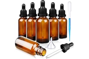 beihuazi® Bottiglia Contagocce Vetro Flaconi Ambra Bottigliette Oli Essenziali 10ml 20ml 30ml Boccette con Contagocce per aromaterapia, Medicine,Olio Essenziale,Fragranza - 6PCS