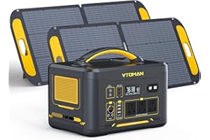 VTOMAN Jump 1500X Power Station with 2 * 110W Solar Panels, 1500W/848Wh Durable LiFePO4 Portable Solar Generator with 1500W Constant-Power, Regulated 12V DC, PD 100W Type-C for Home Backup Camping