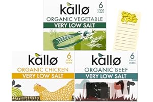 Stock Cubes Bundle with Very Low Salt Vegetable, Chicken and Beef Stock Cubes with Intrinsic Treats Shopping List Card (Pack of 3 - Total of 18 Cubes)