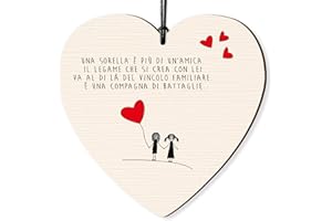 Dorothy Spring Una Sorella pi di Un Amica Targa in Legno da Appendere a Forma di Cuore, Idea Regalo per Un Amico Speciale
