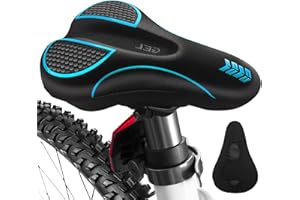 MSDADA Nueva Funda para Sillín de Bicicleta de Espuma con Memoria para Asiento de Bicicleta, Suave para Bicicleta de Montaña, Bicicleta de Carretera, Bicicleta de Entrenamiento en Casa (Azul)