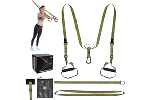 Noxtioanip Sangles de Suspension Kit D'entraînement, Sangle de Suspension Multifonction Kit avec Crochet de Porte, Entraînement de Résistance du Corps Entier, pour Intérieur et Extérieur