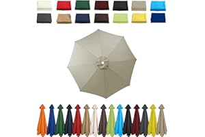 HONUNGRON 2 m, 2,3 m, 2,5 m, 2,7 m, 3,0 m - Housse de rechange pour parasol de terrasse, 6/8 baleines - Housse en tissu - Auvent de rechange pour parasol déporté, cour, jardin