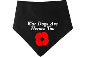 SPOILT ROTTEN PETS War Dog Remembrance - S2 Service Dog Veterans Day Red Poppy Heroes Dog Bandana (Small Dogs Westies Jack Russells, Terriers)