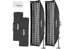 AMBITFUL 2PCS FW30X120 30x120 cm 12"x47" Beehive Honeycomb Grid Strip Softbox Bowens Mount per Studio Flash