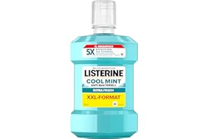 LISTERINE Cool Mint płyn do płukania jamy ustnej (1000 ml), antybakteryjny płyn do płukania jamy ustnej z olejkami eterycznymi i intensywnym smakiem mięty, do pielęgnacji zębów, redukuje ilość płytki