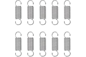 GUNGY Molle a Trazione 20mm Molla di Trazione Doppio Gancio in Acciaio Inossidabile Diametro Filo 0,8 mm Diametro Esterno 6mm Tiro 1,76kg 10 Pezzi