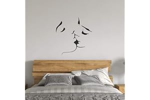 OOTSR Pegatinas de Pared de Beso, Arte Mural de La Etiqueta de La pared, Dulce Beso Vinilo Adhesivo Decorativo Pared Sticker para Familia Habitación Dormitorio Salón Cocina Baño