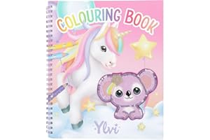 Depesche 13587 Ylvi - kolorowanka z 40 stronami z nadrukowanymi motywami jednorozców do pokolorowania, zawiera 1 arkusz naklejek