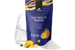FOODIN Elektrolytpulver 240 g – Sockerfritt Isotoniskt Dryckpulver med Vitamin C, OptiMSM, Algextrakt & Guérande Havssalt – Hydrering & Energi (Citrus)