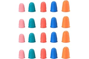 YOICN LTH 20PCS Reusable Finger Protectors, Thickened Finger Cones Thimblettes for Counting Money Sorting Writing Sports Games (5 Sizes and Colors)