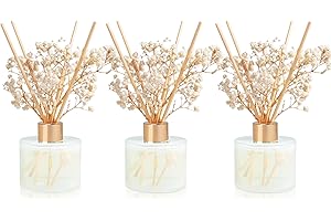 YISOWUH Juego de difusores de Varillas, 5.28oz (150ml) Difusor con Aroma a melón 3 Paquetes con 24 Varillas Fragancia Duradera para el hogar, el baño, la habitación Decoración