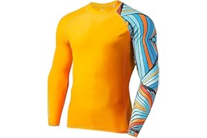 SURFEASY Herren Rashguard Langarm Sonnenschutz Rash Vest Men, Rash Guard Shirt Zum Surfen Schwimmen Angeln Wandern