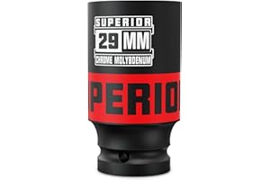 KIRXST 1/2 Inch Drive Deep Impact Socket 29mm Metric Jumbo Sockets, Axle Nut Socket for Car Wheel Hub Nuts, Trucks, Large Construction Machinery and Equipment