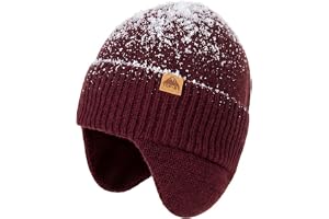 TOP-EX DryKnit Unisex 80 % merinoull vattentät mössa med öronklaff varm vinter fleece fodrad mössa hatt M/L/XL