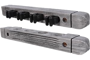 FESTFENDS Brushed Silver Grey Cue Rack för Biljardköer Väggmonterad Hållare i Massivt Organiserad Förvaring och Säker Placering av Poolställ