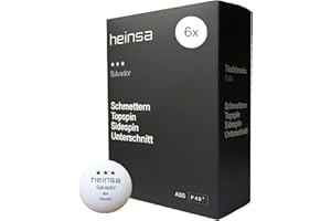 ‎HEINSA heinsa Profi Tischtennisbälle 3 Sterne Salvador 6 Stück Tischtennisbälle Weiß für Indoor und Outdoor Tischtennis
